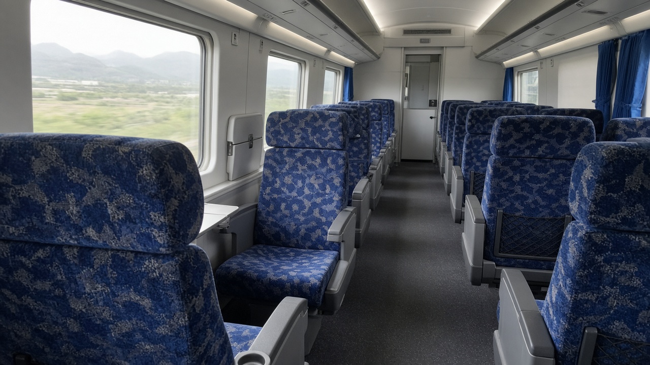 Inside a China high-speed train carriage photographed on a phone