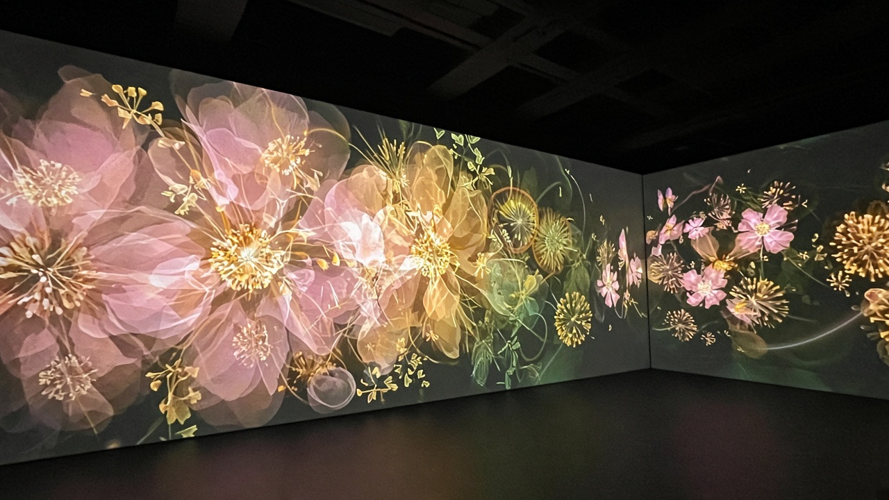Смартфонное фото туриста: светящиеся цифровые цветы в Galaxy Harajuku teamLab