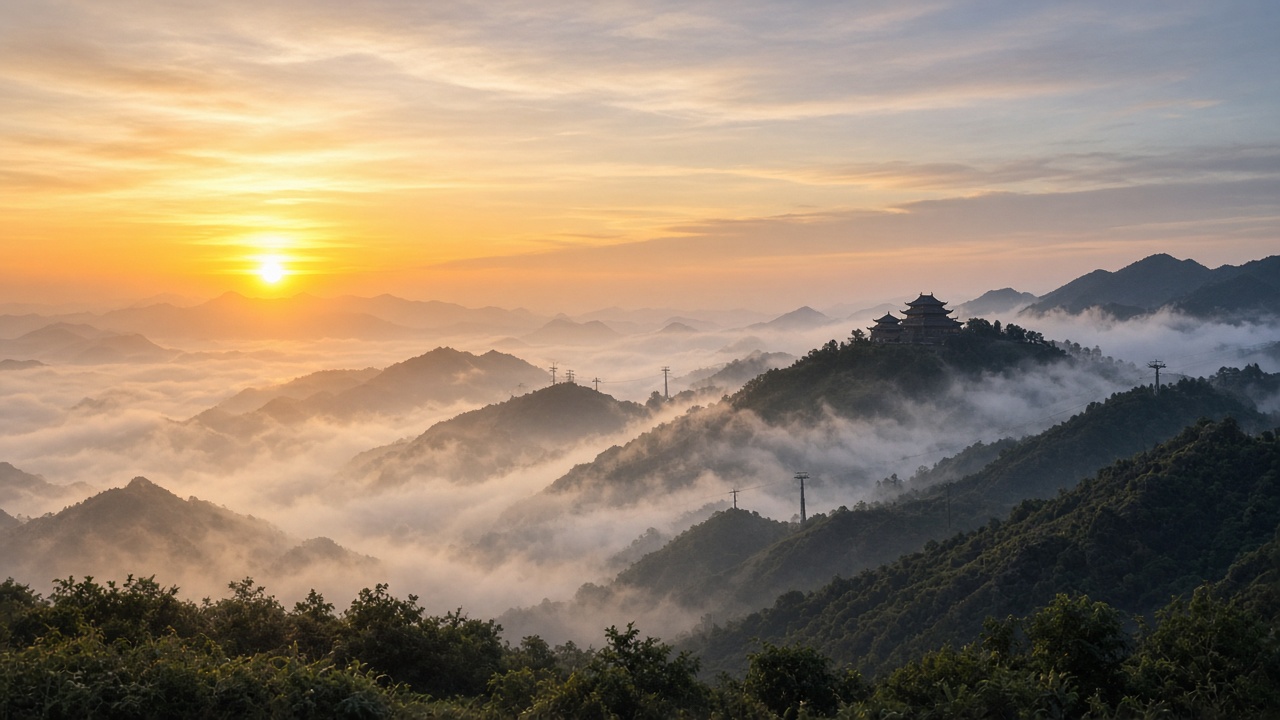 Sunrise on Nanyue Hengshan, phone photo