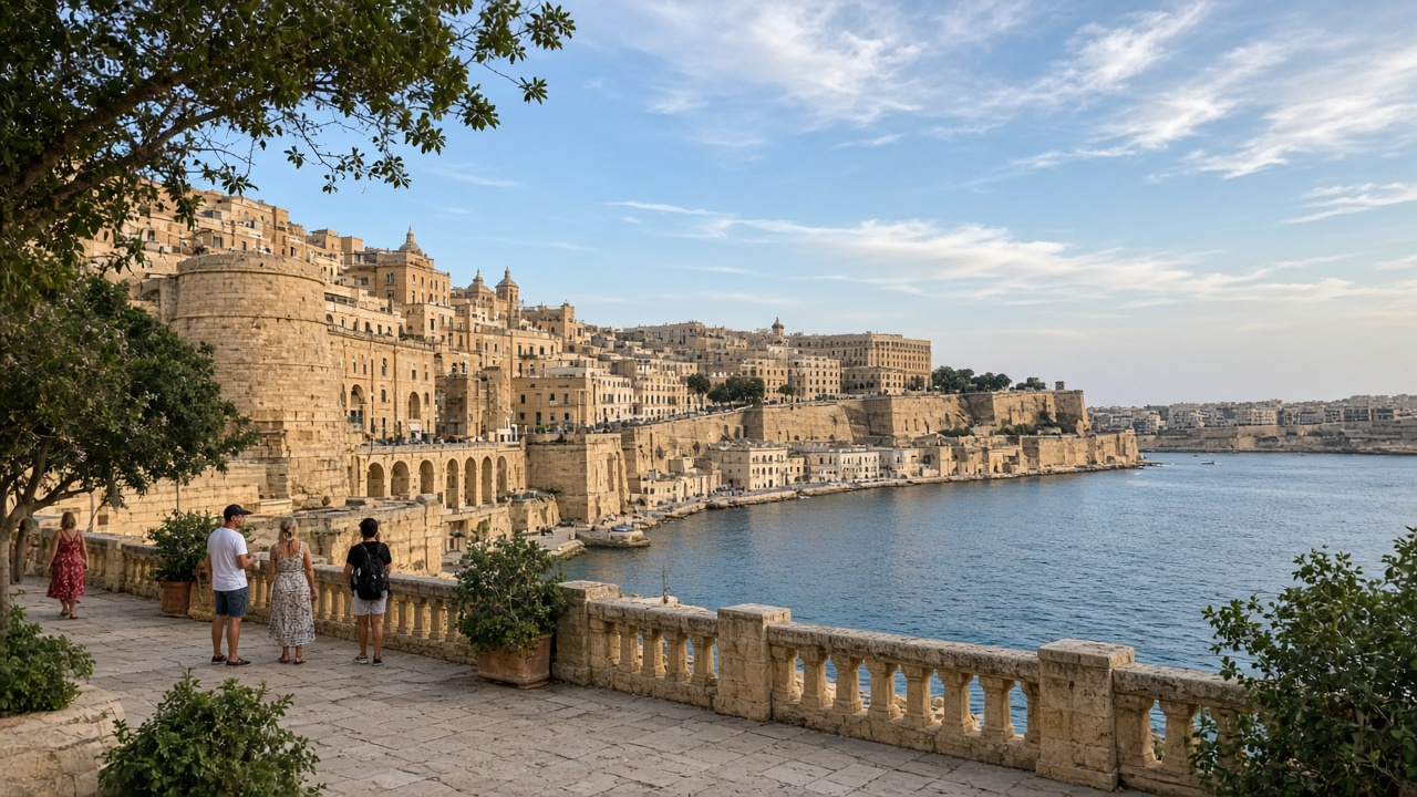 Valletta and the Grand Harbour from Upper Barrakka Gardens — casual tourist phone photo