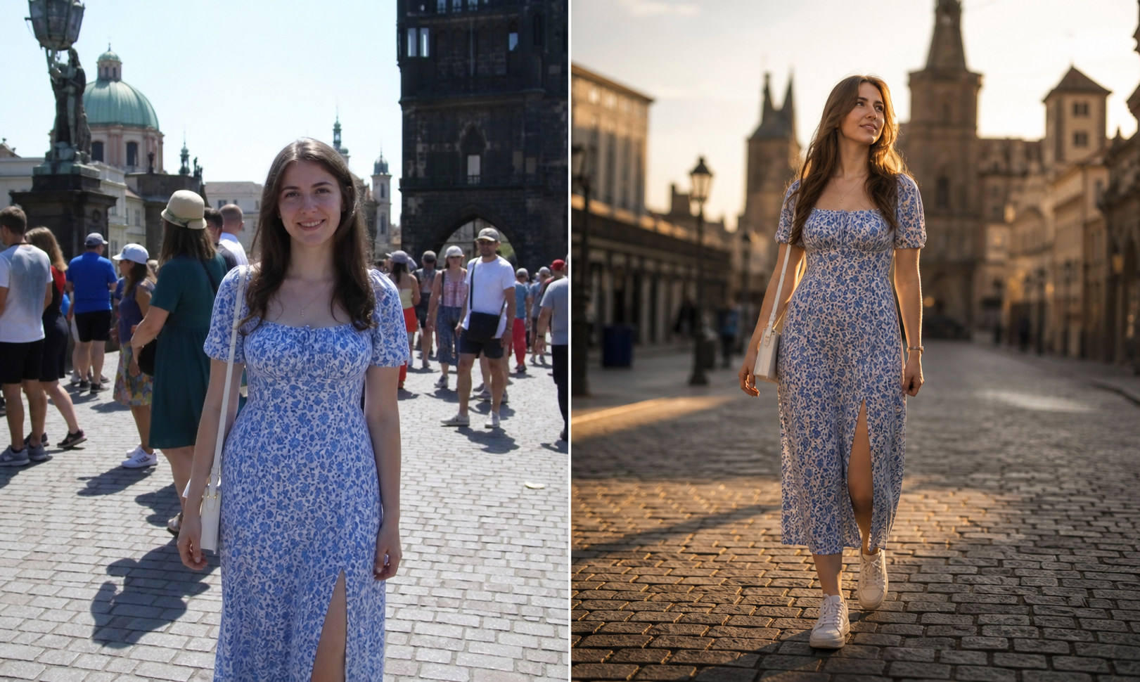 Bad and good examples of light and composition for a travel vlog