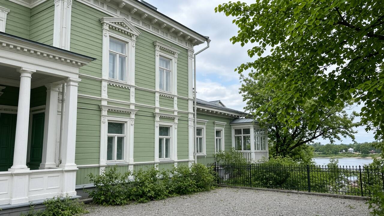 Усадьба музея «Музыка и время» на Волжской набережной в Ярославле — кадр с телефона туриста