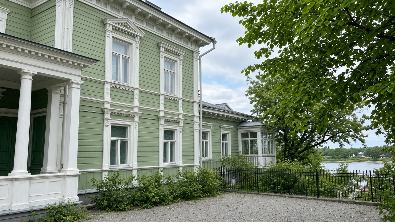 Music and Time Museum estate on the Volga Embankment in Yaroslavl — phone snapshot